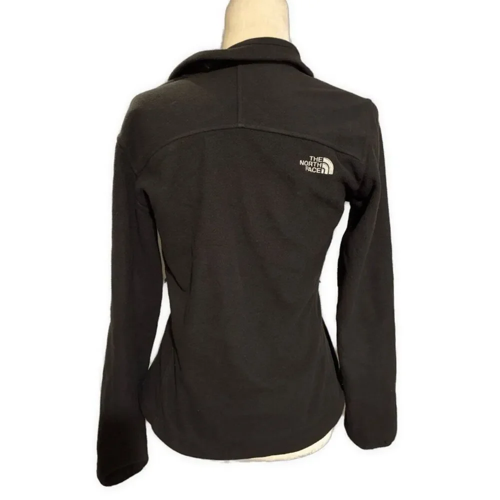 the north face Solid Black Fleece Long Sleeve Zip Up Jacket Small